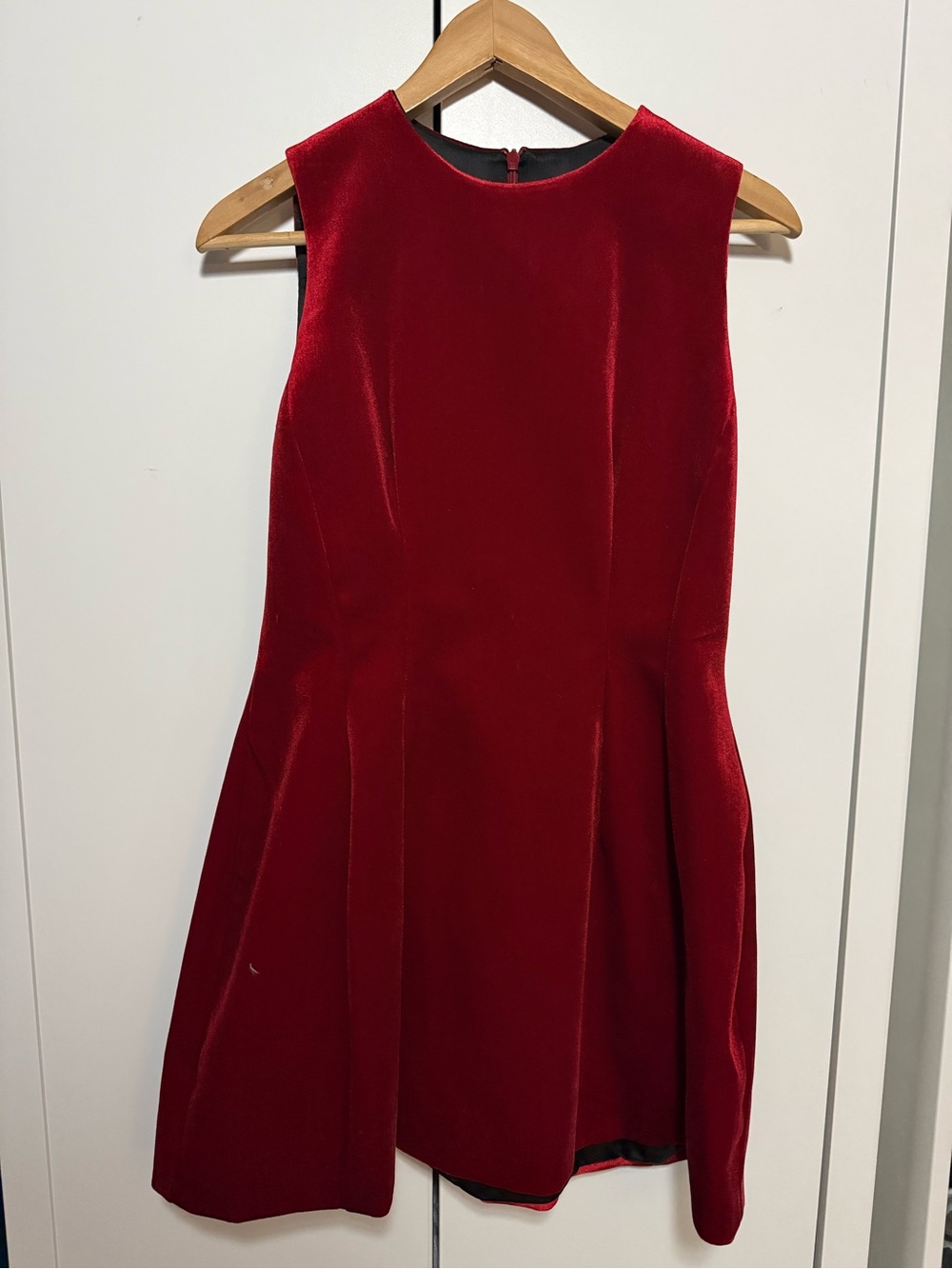 Zara Sleeveless Red Velvet Mini Dress